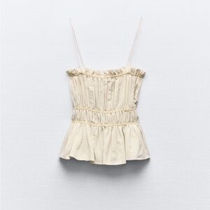 *NWOT* Rustic Scrunch Side Tie Peplum Camisole